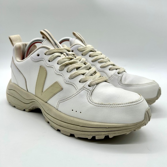 VEJA Venturi Leather Sneakers Womens US 9 EU 40 White Beige Athletic Shoes - Picture 4 of 9
